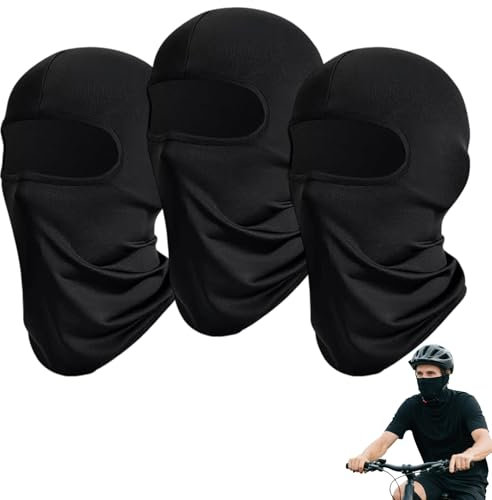 3 Pièces Cagoule Balaclava,Cagoule Masque de Ski,de Protection Contre Les UV,Balaclava pour Ski, Moto, Cyclisme, Sport Extérieur(Noir)