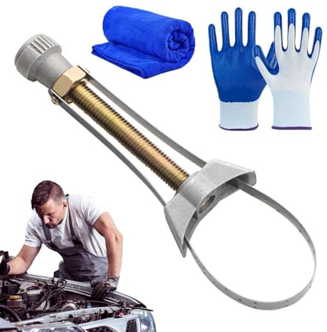 Llave de filtro de aceite ajustable, llave de filtro de aceite, extracción de correa para motor de automóvil, accesorios de accesorios de motor de alta resistencia, herramienta de reparación