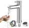 Plstod Grifo solo agua fría acero inoxidable, grifo baño lavabo con 60 cm manguera flexible, mezclador lavabo baño, grifos para inodoro, Cucin