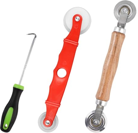 3 Stück Werkzeug Einzieher Einroller Set für Keder, Hand Spline Roller, Fliegengitter Kederwerkzeug, Doppelrad Kedereinroller, Spline Roller Hand Werkzeug für Fliegengitter Insektenschutz Ersatzteil