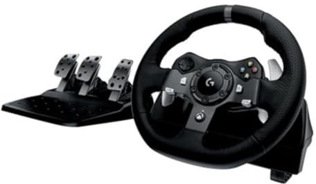 Steering Wheel - Racing Steering Wheel with Pedals, 900 Degree Swivel, Force Feedback Effect, Progressive Brake, Aluminium, Leather and Steel Materials, Compatible with PS4, PS5 and PC#