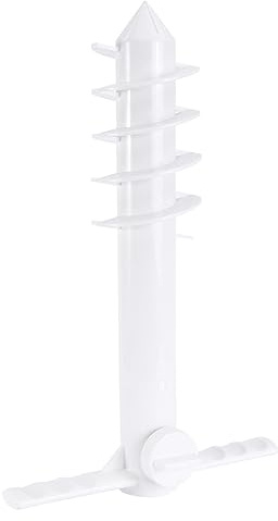 Abaodam Ancre De Parasol De Jardin Pratique en Abs Blanc Épaissi 38x25cm Tarière 5 Spirales pour Plage, Camping, Fixation Stable Et Portable