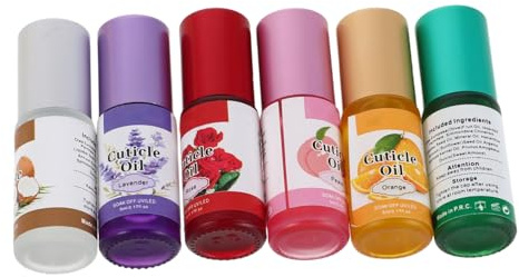 FRCOLOR Rodillo de Vidrio Pack de 6 Piezas Aceite Nutritivo para Cutículas y Uñas Fortalecedor E Hidratante para Cuidado Diario
