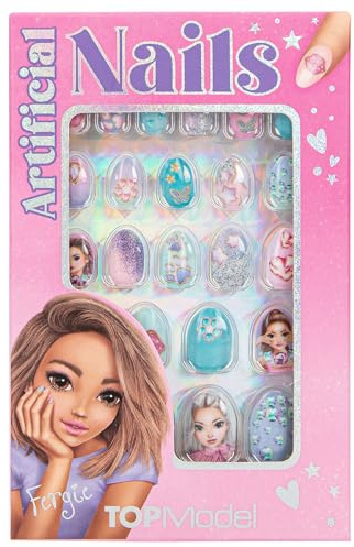 Depesche 13816 TOPModel - Kunstnägel BEAUTY and ME, selbstklebend, in schönen Designs mit Glitzer, 24 künstliche Fingernägel in mehreren Größen