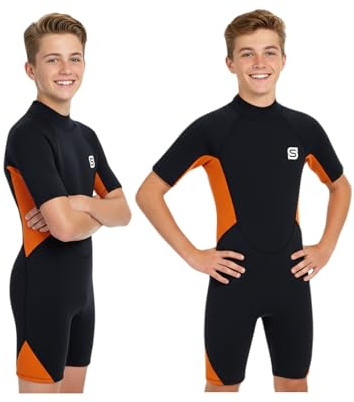Summshall Kids Wetsuit for Boys & Girls, 2mm Neoprene Wetusits with UV50+ Protection – Keep Warm, Soft & Stretchy Youth Wet Suit for Swimming, Snorkeling & Surfing