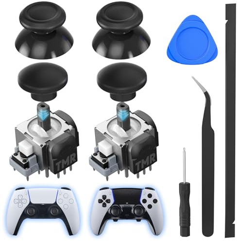OIVO VGA DESIGN Kit Joystick Magnétique Hall Effect TMR pour Manette PS5/ Edge, Kit Réparation Complet Anti-Dérive avec Caps et Outils d’Installation, Lot de 2