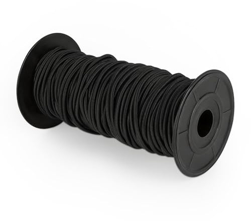 NUTKIT Gummiseil Rund,3mmX30m Expanderseil Schwarz, Gummischnur Gummiband | Robustes Elastische, Gummikordel & Spannseil für Anhängerplane, Sonnensegel, Camping, Garten, Segeln Planenseil, Netz