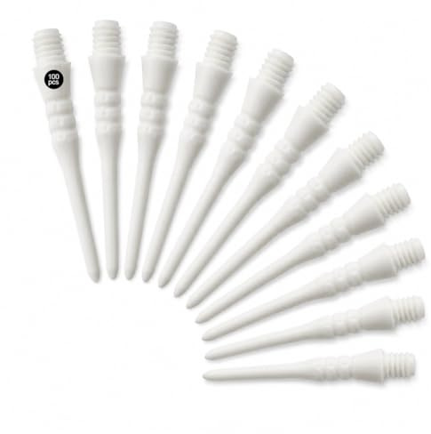 Puntas de dardos de plástico, 100 Piezas, Dardos de punta suave, punta de dardos de rosca 2BA de punta suave, Puntas de Repuesto Dardos, especialmente estables y duraderas, accesorio de dardos