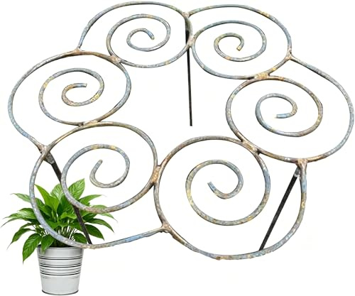 Pflanzenstütze für Pfingstrosen und Hortensien, Metall, Durchwachs-Staudenhalter für Rosen, Gemüse und Blumenbeete (30CM)