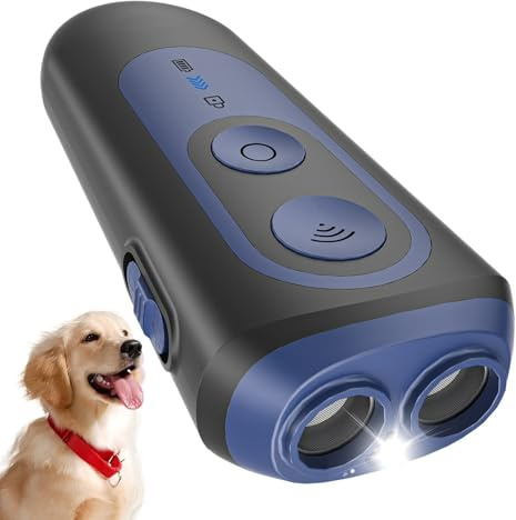 Ahuyentador de Perros, Antiladridos para Perro Ultrasónico 3 Modos Portátil | Tres modos ultrasónicos seguros y humanos para detener ladridos en perros de todos tamaños, alcance de 15 metros todo tamaño