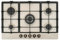 SCHOCK | Piano Cottura 5 Fuochi Gas Primus PC75 con Manopole in Metallo Anticate, Griglie in Ghisa, Valvole di Sicurezza, Avena, 740x500 mm