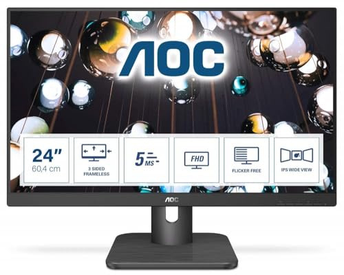 AOC 24E1Q - 24 Zoll FHD Monitor (1920x1080, 60 Hz, VGA, HDMI, DisplayPort) schwarz
