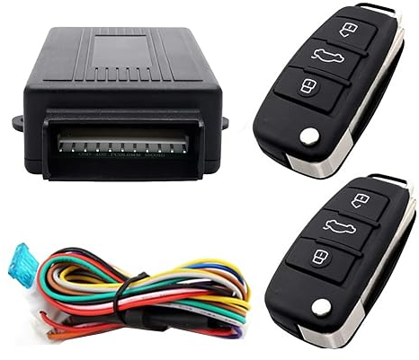 Style12 - Kit per chiusura centralizzata dell’auto con telecomando, universale, con scatola di controllo, 2 telecomandi di ricambio per chiusura centralizzata dell’auto