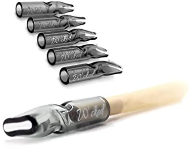 Reusable Glass Tips, Glass FilterTips, Reusable Mouthpiece Filters, W'cked 5 Pack (Black)