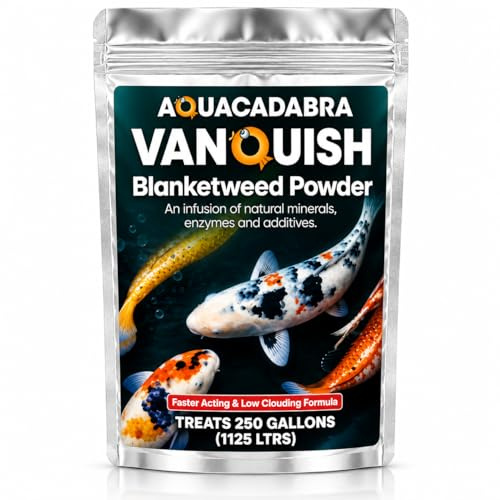 Aquacadabra Vanquish Blanketweed Powder for Garden Ponds – Natural Blanketweed & Algae Treatment – Safe for Fish, Plants & Filters – Fast Acting Pond Water Clarifier – 100g