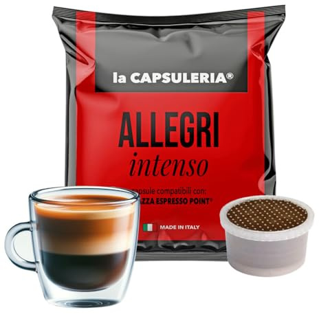 Caffè ALLEGRI, intenso (100 Capsule) compatibili con Lavazza Espresso Point, 1 Box da 100 Capsule in bustine salva aroma, miscela equilibrata, corpo pieno e gusto rotondo (La Capsuleria)