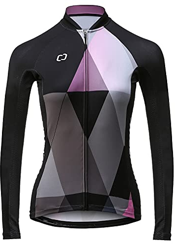 CATENA Radtrikot Damen Langarm Fahrradtrikot Moutainbike Tops Fahrradshirt Bikeshirts MTB Rennrad Radsport Bekleidung Atmungsaktiv Schnell Trocknend Einfarbig Cycling Jersey für Frauen
