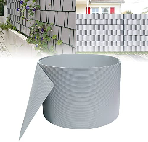 ACXIN 10 strisce frangivista in PVC rigido per tappetini a doppia asta, frangivista per giardino, balcone (25 m x 19 cm, grigio chiaro)