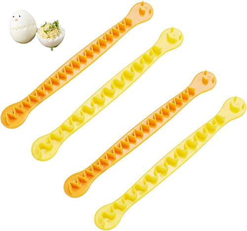 LATRAT 4 herramientas para cortar huevos cocidos, cortador de huevos de punta, se utiliza para cortar huevos duros, color aleatorio