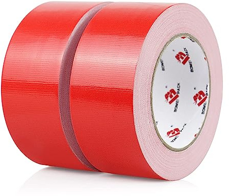 2 Pack Red Duct Tape Heavy Duty,9 Mil Thickness,2 Inches x 30 Yards,Strong Industrial Strength,Flexible,No Residue,Waterproof and Tear by Hand,Multi-Use for Indoor & Outdoor Repairs