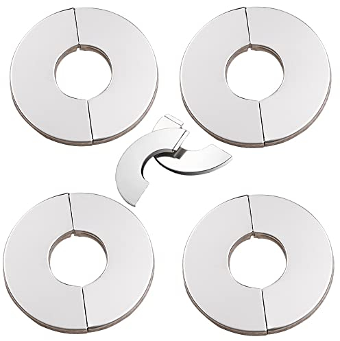 5 collari per tubi, 24 mm, in acciaio cromato, per rubinetto con foro alto, per scarico del lavandino