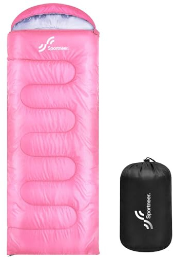 Sportneer Saco de Dormir, 3-4 Estaciones Saco de Dormir Dulto Niños Ligero Camping Sacos de Dormir Invierno Verano, Sleeping Bag para Viajes Senderismo