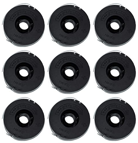 Florabest Rasentrimmer Spule FRT 450 A1, FRT 450 B2, FRT 430, 430/10 Fadenspulen-Set, 9-teilig, Ersatzspule, Doppelfadenspule