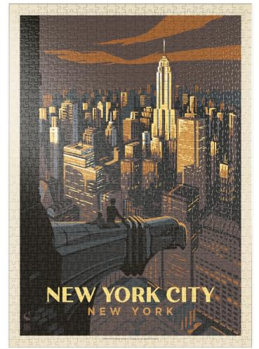 MyPuzzle New York City: Eagle's View, Vintage Poster - Premium 1000 Teile Puzzle - MyPuzzle Sonderkollektion von Anderson Design Group