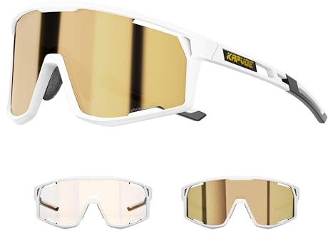 KAPVOE Photochromatische Selbsttönend Fahrradbrille für Herren Damen Klar Sportsonnenbrille TR90 Rahmen Sport Radfahren MTB Radbrille UV400 Schutz Sportbrille für Laufen Fahren Baseball K180