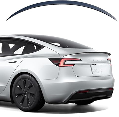 TOPABYTE Alerón Trasero Coche para Tesla Model 3 Highland 2026-2024 Real Carbon Fiber Performance Spoiler Trunk Wing ala Rendimiento para Tesla Highland Accesorios (Fibra de Carbono Brillante)