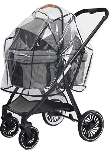 Universal-Hundewagen-Abdeckung, Haustier-Kinderwagen-Regenschutz, faltbare, wasserdichte, transparente Abdeckung für Haustier,Nur der Regenschutz, nicht der Wagen