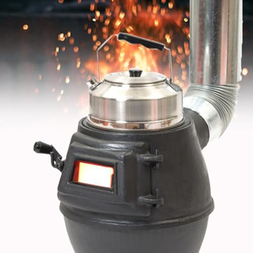 Réchaud Mini, Poele a Bois, Fonte Mini Poêle à Charbon, Chauffage pour Terrasse, Portable Réchaud De Tente avec fenêtre de Vue, pour Intérieur Extérieur Tente Camping