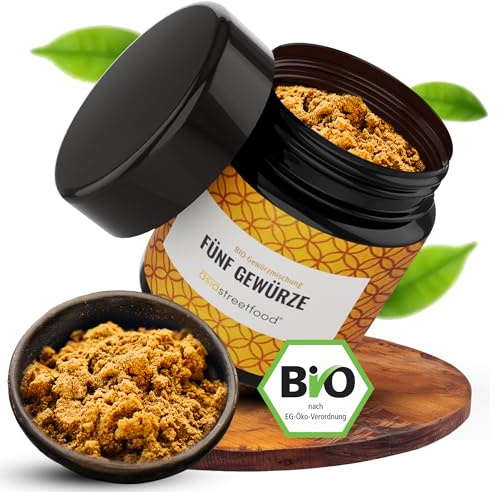 asiastreetfood Fünf Gewürze Pulver Bio 40 g – Asia-Gewürzmix | Süß-scharfe Würze - ideal für Schmor- & Grillgerichte - klassische 5-Spice-Mischung in Bio-Qualität