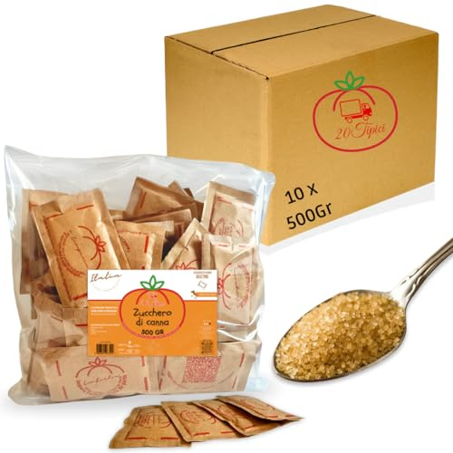 Zucchero & Proverbi 20tipici - 1000 Bustine Zucchero di Canna da 5gr con Frasi & Citazioni Italiane 5kg - Bustine Monodose 10 Conf.x 500G - Made in Italy (5KG/1000 BUSTINE, CANNA)