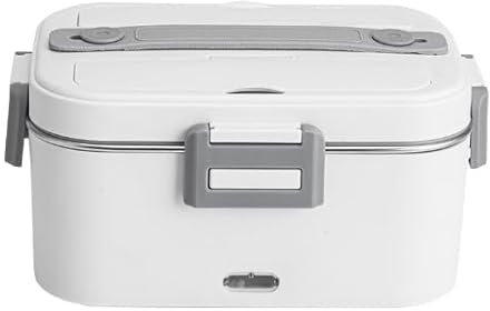 SOBEAU Scaldavivande Elettrico Portatile, 12V 24V 220V Porta Pranzo Riscaldabile, 1,8L Schiscetta Pranzo Riscaldabile, Portavivande Elettrico Portatile per Auto Camion e Ufficio, Bianco