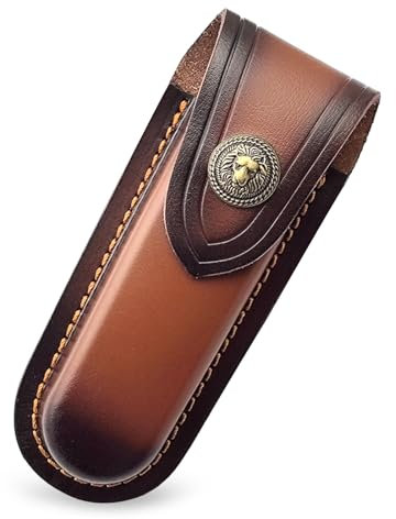 Naapesi 1 Piece Folding Leather Knife Sheath, Folding Knife Bag, Folding Knife Holster, Knife Bag for Belt Pocket, Folding Scabbard Pouch Bag, Knife Belt Bag, Knife Sheath Leather for Outdoor Camping