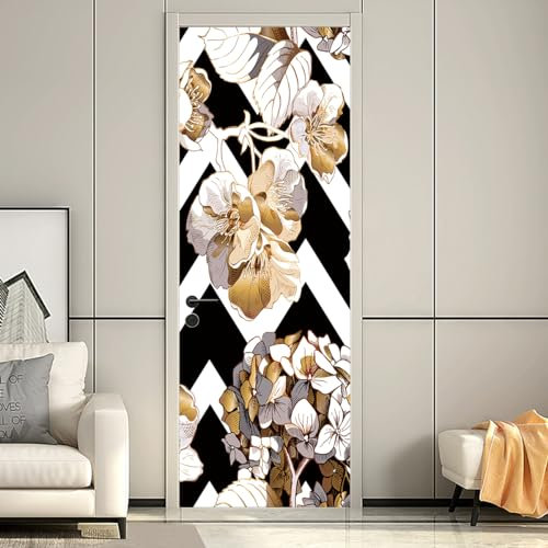 Türtapete Selbstklebend Bunte Blumen Tür Türtapete Selbstklebend Türposter,Fototapete Selbstklebend 3D Pvc Türaufkleber Diy Türbild,Türfolie Poster Tapete B100 x H200cm
