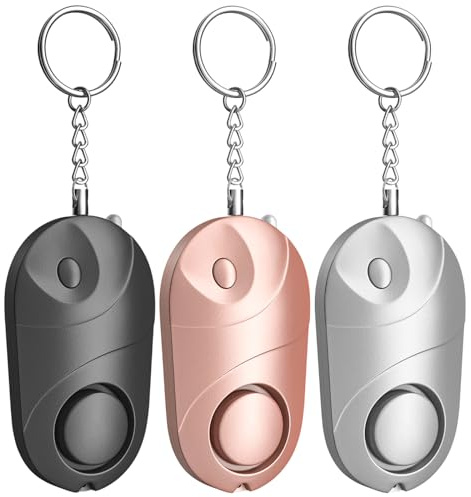 Qoosea Persönlicher Alarm [3 Pack] Safesound Persönlicher Sicherheitsalarm 140 dB mit LED-Licht, Notfall-Selbstverteidigungs-Sicherheitsalarm für Kinder/Frauen/Ältere/Studenten