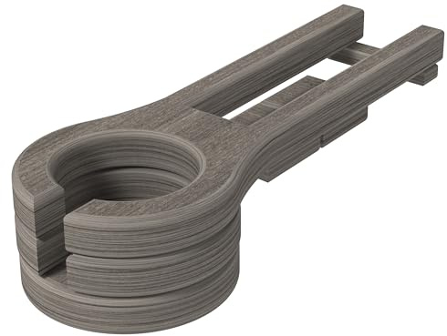 LuxCraft Adirondack Chair Cup Holder Attachment for Outdoor Lounge Furniture, Slide Out Cup Holder for Swings, Gliders, Bench, Deck or Camping Chair - Amish Made USA (Coastal Gray)