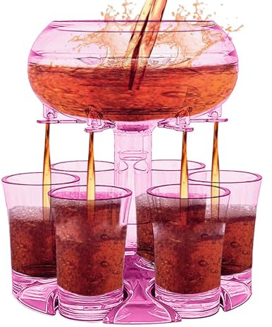 Distributore di bevande - Distributore di vini, distributore di 6 bicchieri di liquore - Distributore acrilico di modelli di illuminazione a tiro per deco e vino - bianco e rosso