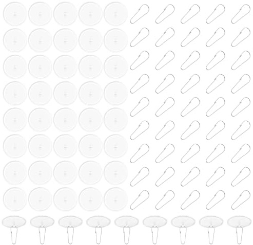 45 pièces crochets auto-adhésifs, crochet transparents sans poinçon, crochets adhésifs pour plafond avec boucle de suspension, pour chambre à coucher, salle de bain, cuisine, murs, portes