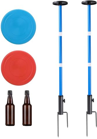 WIGERLON Frisbee Game，Flying Disc Bottle Game,Lake Games Sandbar Games for Adults and Kids.Outdoor Polish Horseshoes Game Set