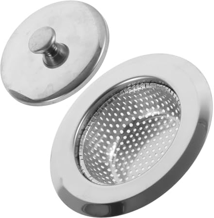 Gatuida Kitchen Sink Strainer with Lid Fine Mesh Drain Basket for Food Debris and Hair Catcher and Easy to Install Suitable for Standard Kitchen and Bathroom Sinks Fast Drainage and Strong