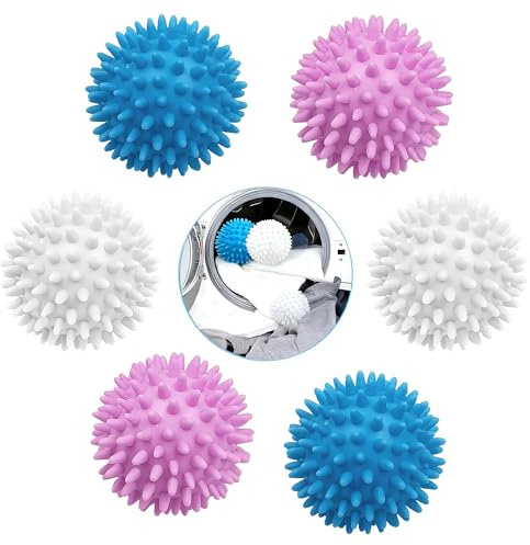 Silicone Laundry Balls for Tumble Dryer 6pk 4cm Anti Tangle Energy Saving