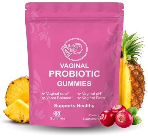 Probióticos Vaginales en Gomitas, Suplemento para la Salud Femenina con Arándano y Piña, Balance de pH y Flora Vaginal, 60 Gomitas