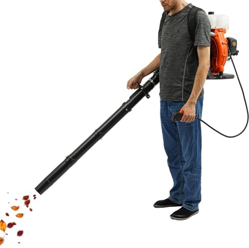 Soffiatore a benzina a 2 tempi, 41,5 CC, 7500 giri/min, soffiatore da giardino con tracolla per prato e cortile, serbatoio carburante da 2,3 l, raffreddato ad aria, singolo cilindro