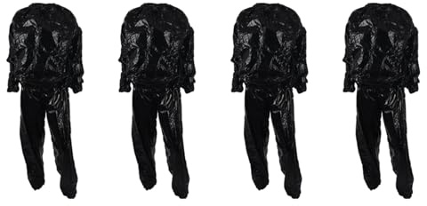 Vjsujehgy 4X Pesante Dovere Fitness Peso Perdita Sudore Sauna Completo da Uomo Esercizio Palestra Anti- Riposa in Pace - Nero 4XL