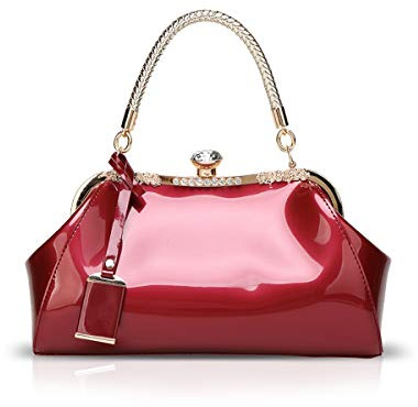 NICOLE & DORIS Handtaschen für Damen Lackleder Handtaschen Abendtasche für Party Hochzeit Schultertasche