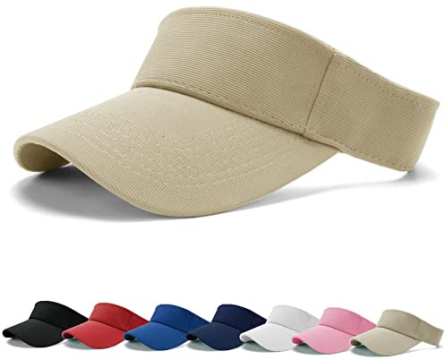 BLURBE Sun Visor Cap - Women Ponytail Baseball Cap, Sport Outdoor Plain Visor Hat, Adjustable Twill Golf Tennis Hats