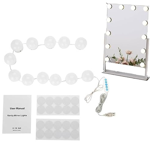 Agatige 12 Leds Spiegelleuchte, dimmbare LED-Lampen Hollywood-Stil Make-up Licht Lampe für Make-up-Spiegel, Schminktisch Spiegel, Waschtischspiegel
